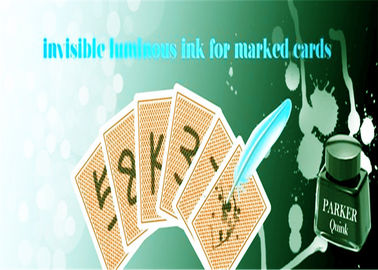 Tinta invisível luminosa mágica de cartões de jogo do pôquer da segurança com a pena para cartões marcados